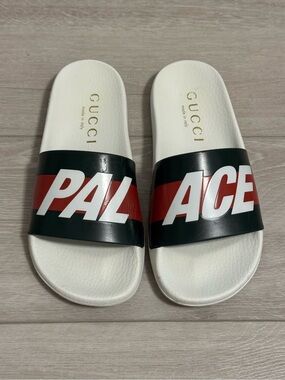 Palace x Gucci Logo Web Slide Sandal